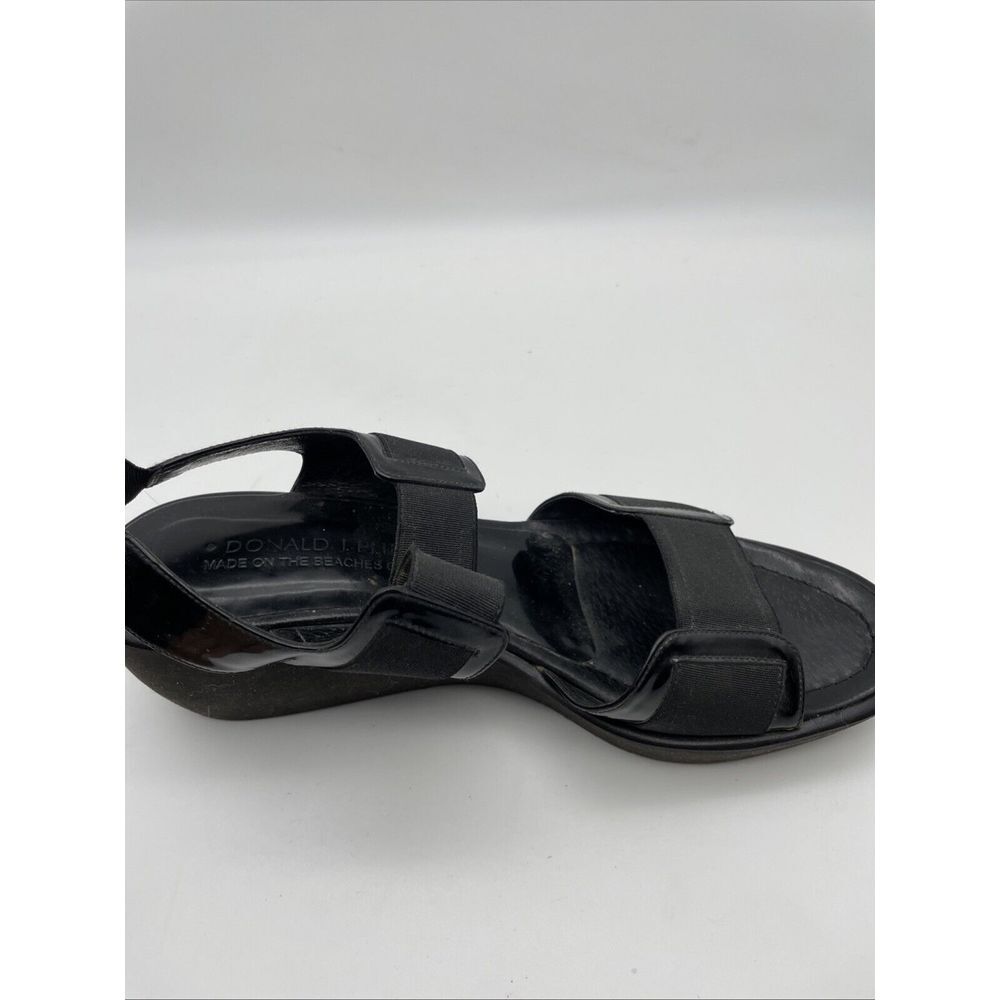 DONALD J‎ PLINER Size 8M Nona Black Leather Open Toe Platform Sandals - Picture 9 of 11